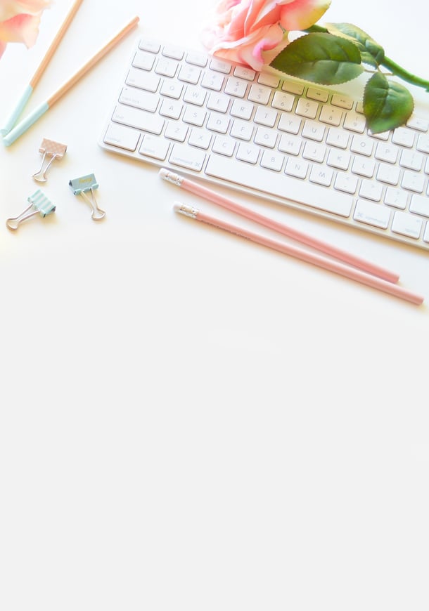 Pink and White Desk Image With Flowers Pinterest Post